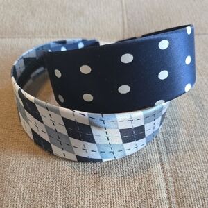 Pair Of Blue & White Fabric Headbands